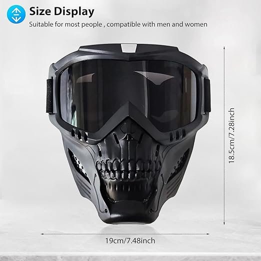 SKULL MASK MOTORCYCLE WITH BLACK GOGGLE PRISM GUARD - Image 2
