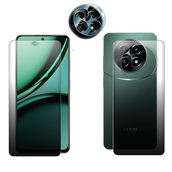 Front + Back + Camera (Matte) for Realme Narzo 70x 5G | TPU Matte Finish Flexible Film Self Healing Screen Protector |