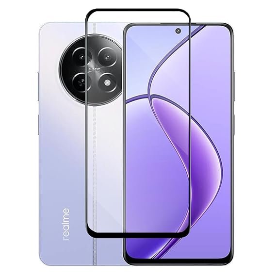 Realme Narzo 70x 5G / Realme 12 5G / Realme 12X 5G / Realme C65 5G Tempered Glass | 9H Full Glue Full HD, Shatterproof, Anti Scratch Screen Guard for Realme Narzo 70x 5G / Realme 12 5G / Realme 12X 5G / Realme C65 5G