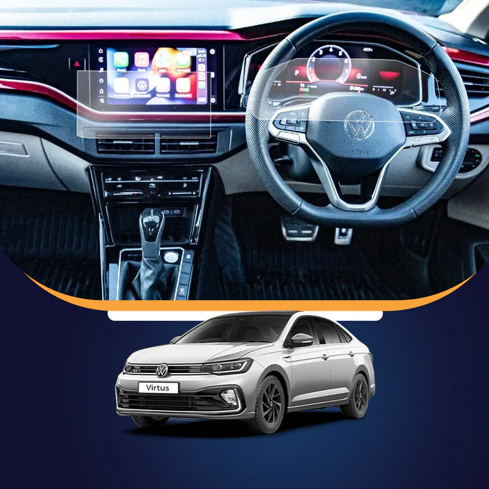 VOLKSWAGEN VIRTUS (10 INCH) INFOTAINMENT WITH CLUSTER SCREEN PROTECTOR PRISM GUARD