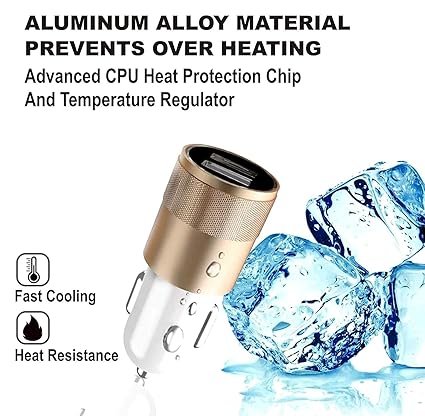 Fast Car Charger for all Car , Adapter Socket Dual USB Port Kit | Rapid Quick Metal Mobile Car Charger with Micro USB Fast Charging Cable (3.1 Amp, DC4, Multi) - Image 6