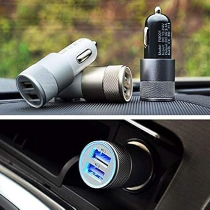 Fast Car Charger for all Car , Adapter Socket Dual USB Port Kit | Rapid Quick Metal Mobile Car Charger with Micro USB Fast Charging Cable (3.1 Amp, DC4, Multi) - Image 3