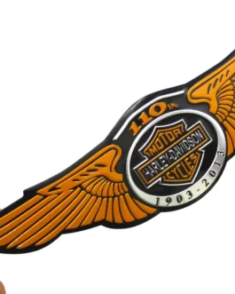 HARLEY DAVIDSON MOTORCYCLE ALUMINUM WING PRISM GUARD (YELLOW)( 12X3.5CM)