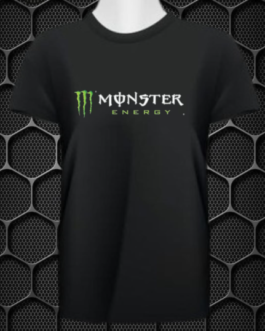 MONSTER ENERGY ROUND NECK SKIN FRIENDLY COMFORT FOR RIDING & CASUAL T-SHIRT PRISM GUARD (BLACK)( SIZE IN L , XL ,)