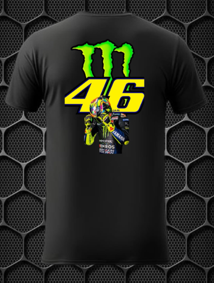 VR 46 MONSTER 46 SHORT SLEEVE ROUND NECK MEN'S T-SHIRT(BLACK )(L,XL) - Image 2